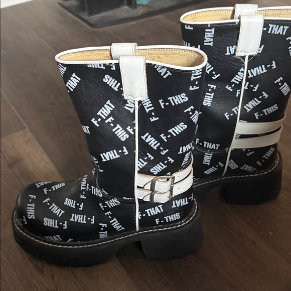 John Fluevog Black and White FShoe Revna series - Picture 4 of 7